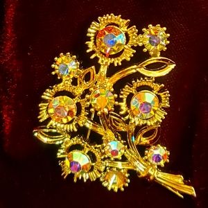 Vintage Listener Multicolored Brooch.